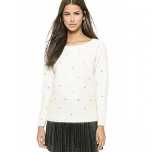 Club Monaco Rhinestone Embellished Angora Sweater - Picture 1 of 8